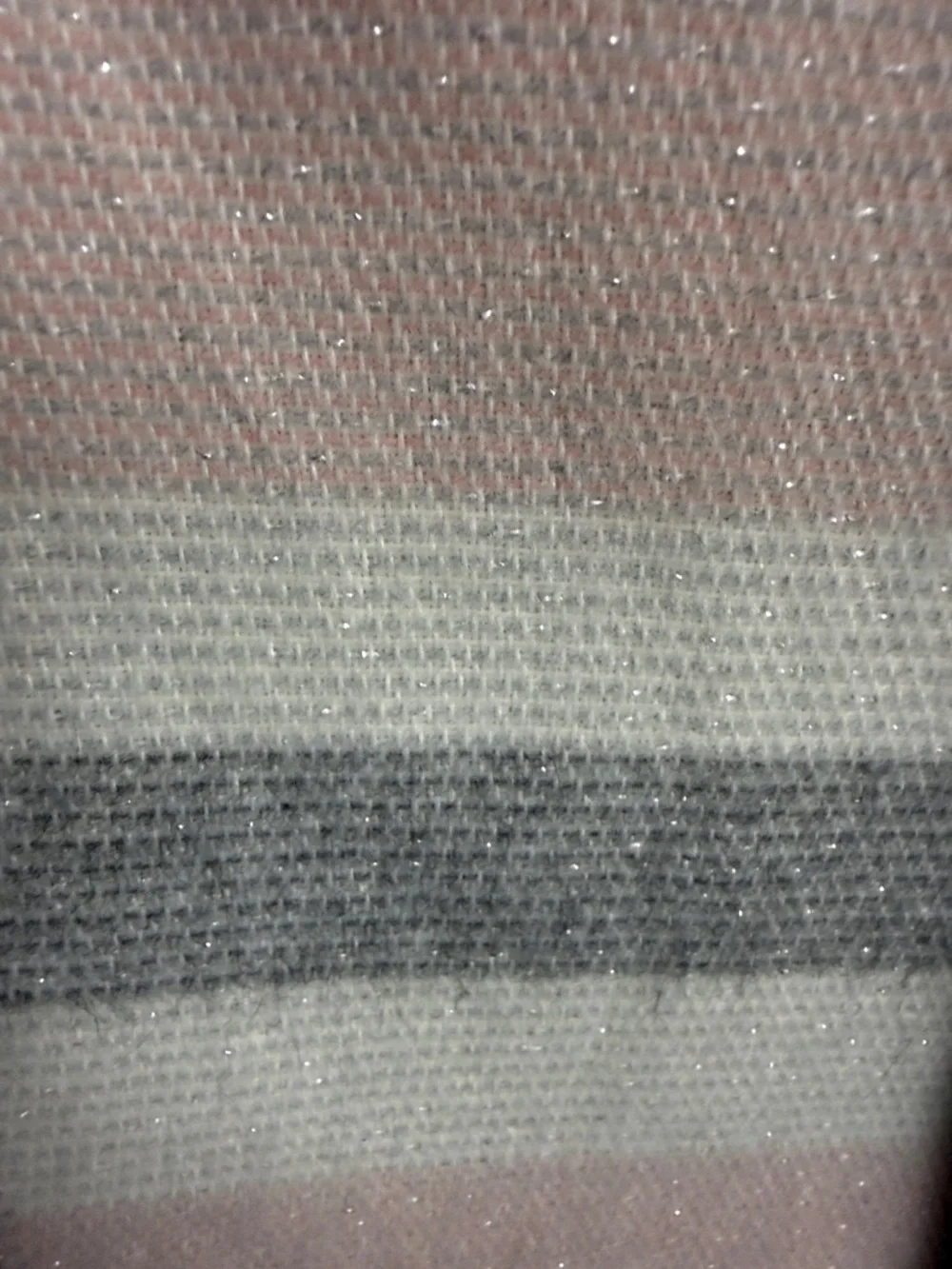 Two Steve Madden Striped Fringe Throw Scarfs in Ivory&Pink and Navy&Gray. NWT